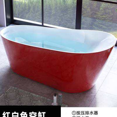 独立日式浴缸家用无缝一体双人网红酒店贵妃浴盆小户型亚克力浴z.