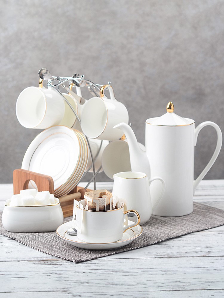 四福 陶瓷咖啡杯套装 欧式15头咖啡杯碟壶套装 英式下午茶红茶具