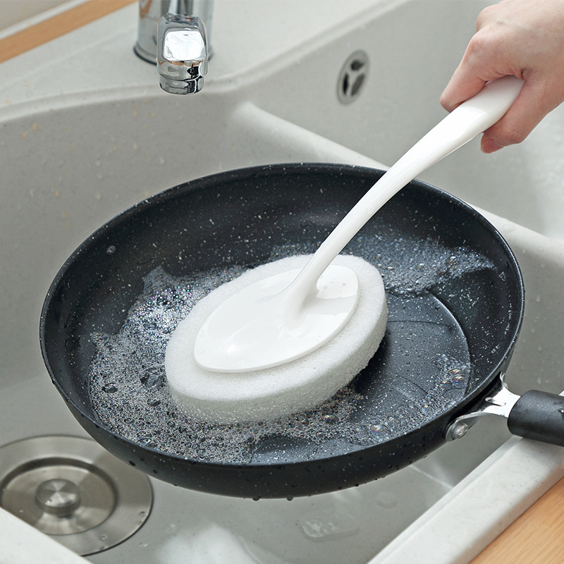 浴室长柄海绵擦浴缸马桶瓷砖清洁刷厨房可替换去污洗锅刷海绵刷子