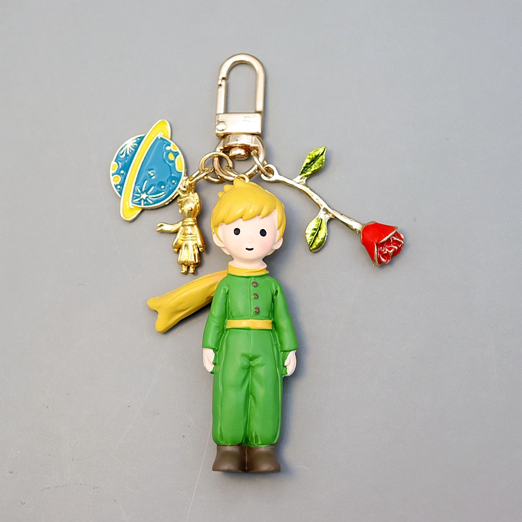 小王子钥匙扣小王子周边玫瑰花饰品背包挂件创意包挂饰情人节礼物