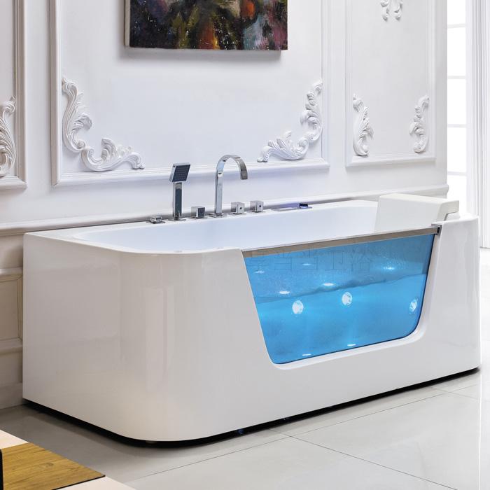 享当当冲浪气泡加热恒温按摩独立式亚克力智能浴池盆浴桶SPA浴缸