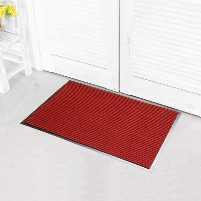 PVC双条纹复合地垫 门厅防滑脚垫蹭土垫进门地毯 入户门垫可定制