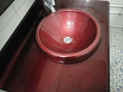 钢化玻璃圆形洗脸单盆台中台上台下盆半嵌入式洗手盆洗面盆洗漱盆