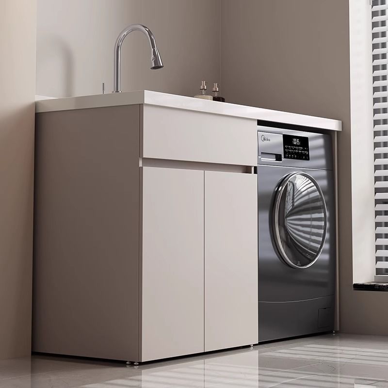 波洛克蜂窝铝阳台洗衣机柜组合定制洗衣台盆带搓板一体洗衣柜伴侣