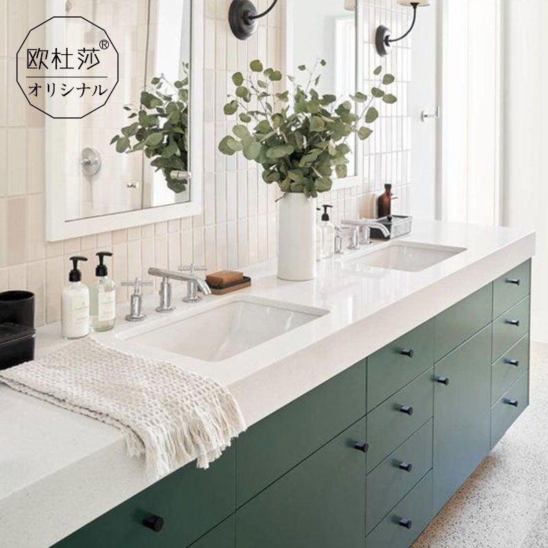 新品岩板一体台盆浴室柜组合实木现代轻奢智能洗手池洗脸卫生间洗