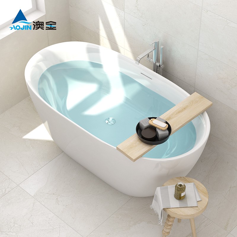澳金欧式家用浴缸亚克力卫生间单人普通浴缸独立式1.5m 1.7m