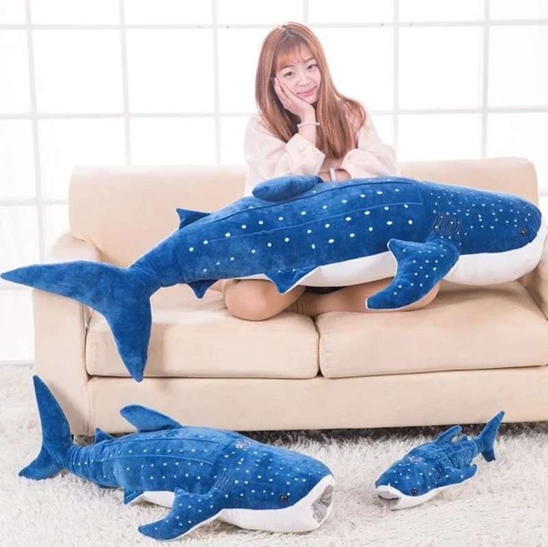 鲸鲨毛绒玩具鲸鱼大布娃娃靠垫大号鲨鱼蓝鲸儿童抱枕公仔1米6包邮