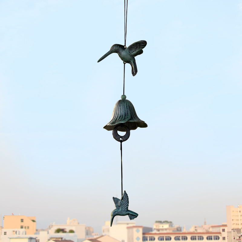奥雅迪佳田园风铃蜂鸟铸铁风铃日本金属挂饰日式铁器铸铁南部风铃