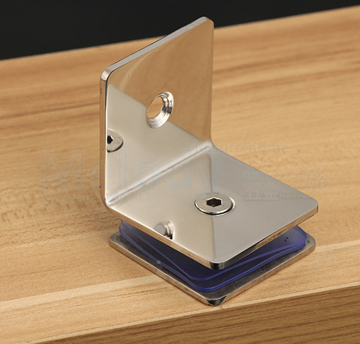 不锈钢90度玻璃固定夹 淋浴房玻璃隔断板夹角码直角 亮光方形单面