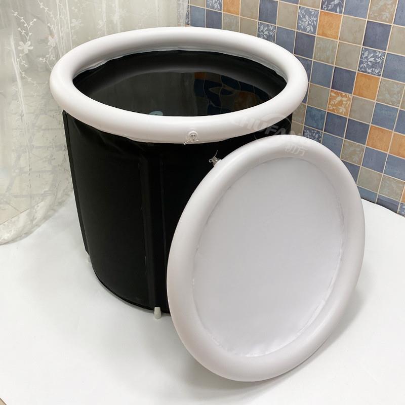 速发2023新款折叠泡澡桶冰浴桶冰桶带盖子家用折叠浴缸可携式大号