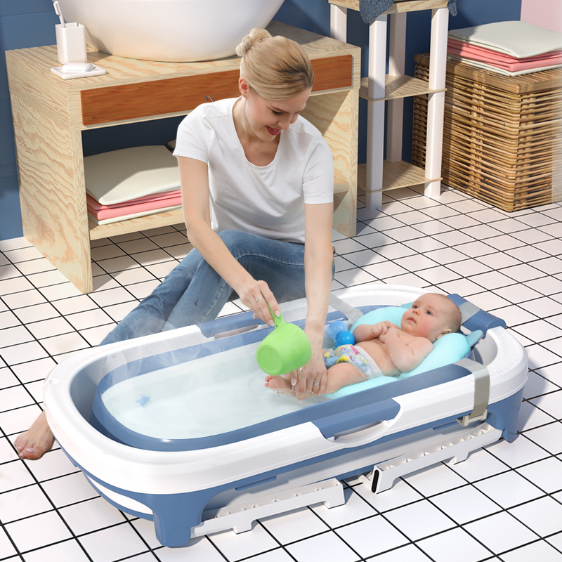 婴儿洗澡盆婴儿浴盆儿童洗澡桶折叠浴桶大号浴缸泡V澡桶可游泳家