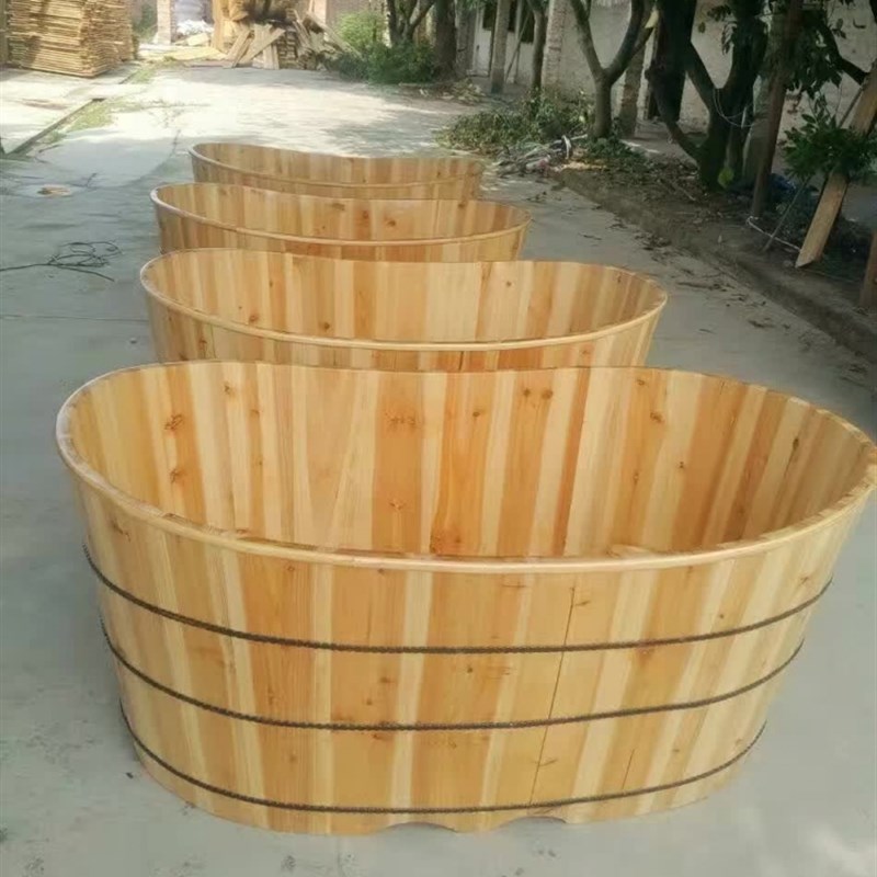 速发加宽美容院双人木桶浴桶木质泡澡桶沐浴桶木盆浴缸洗澡桶实木