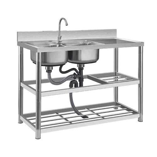 厂家厨房不锈钢水槽双水槽洗碗池洗菜盆台面一体带支架单水槽水池