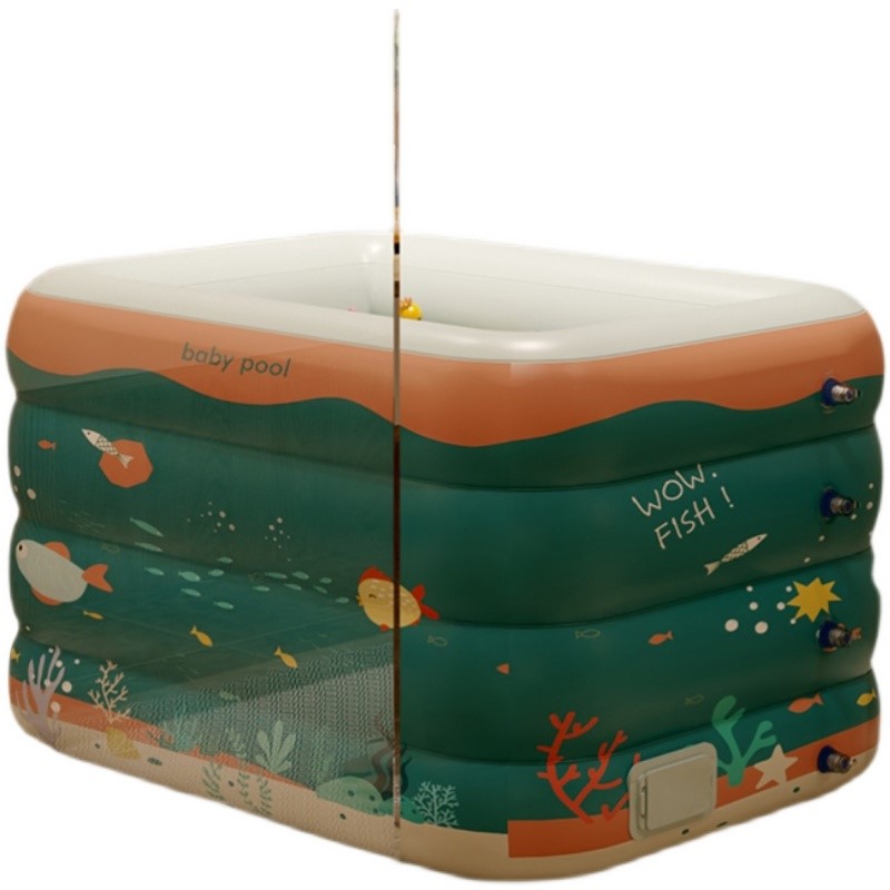 速发自动充气婴儿宝宝游泳池家用折叠加厚儿童游泳桶充气泳池浴缸