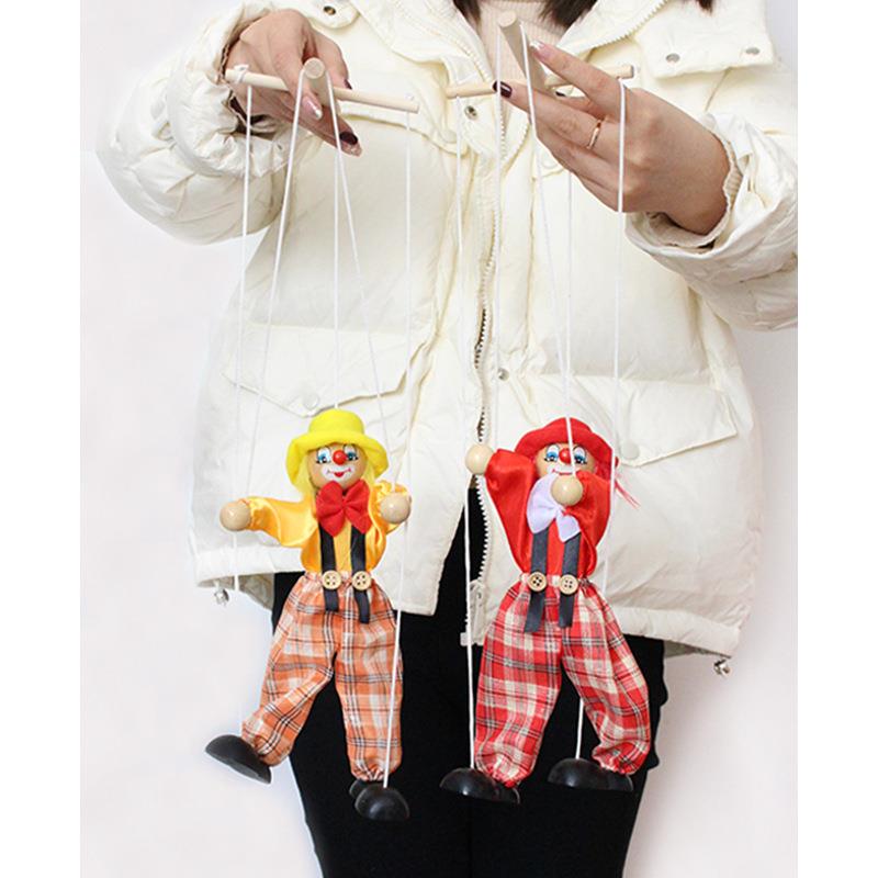 新品小丑提线木偶拉线木娃娃纯手工木偶人娃娃皮诺丘戏剧提线木偶