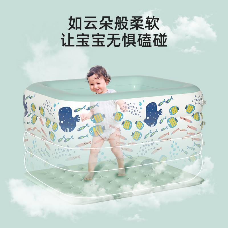 网红2022新款游泳池家用可折叠儿童充气垫加厚宝宝浴缸小孩洗澡水