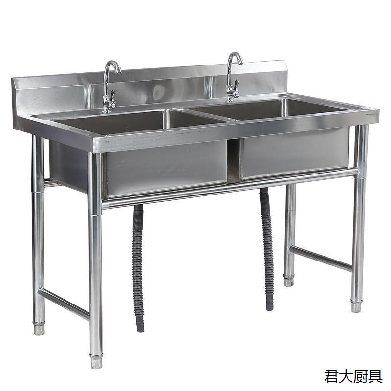 厨房304不锈钢水槽单盆水槽厨房饭店双盆洗菜洗手V池洗衣双池三池