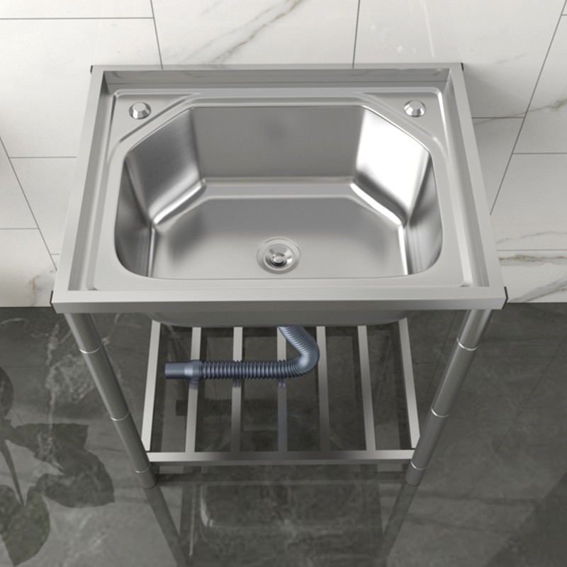 推荐不锈钢水槽双槽加厚带支架厨房水池洗菜池洗碗池水盆家用洗手