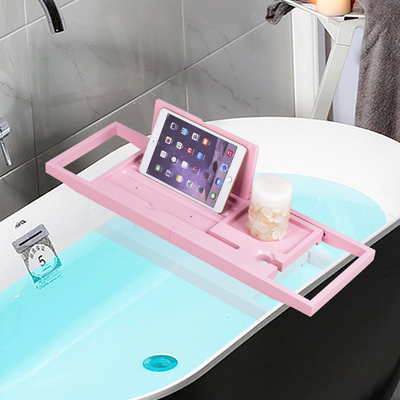 速发浴缸架轻奢欧式伸缩防滑浴缸置物架 ins浴桶手机ipad收纳泡澡