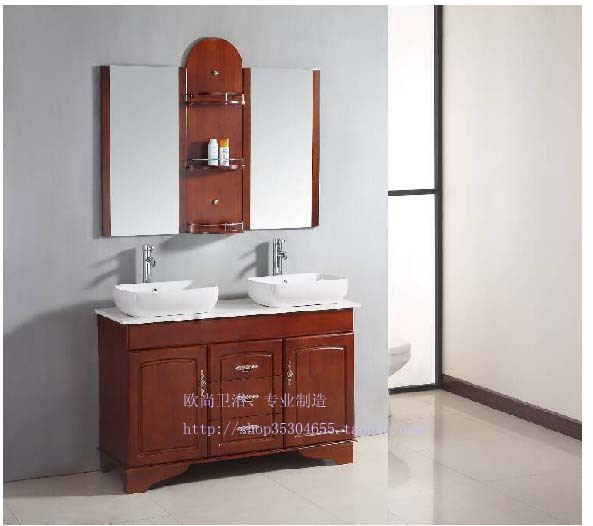 欧式美式橡d木浴室柜组合洗脸盆柜洗手盆柜卫浴柜台盆柜立柜TX536