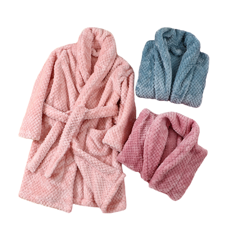 速发Autumn Winter Kids Sleepwear Robe 2023 Flannel Warm Bath
