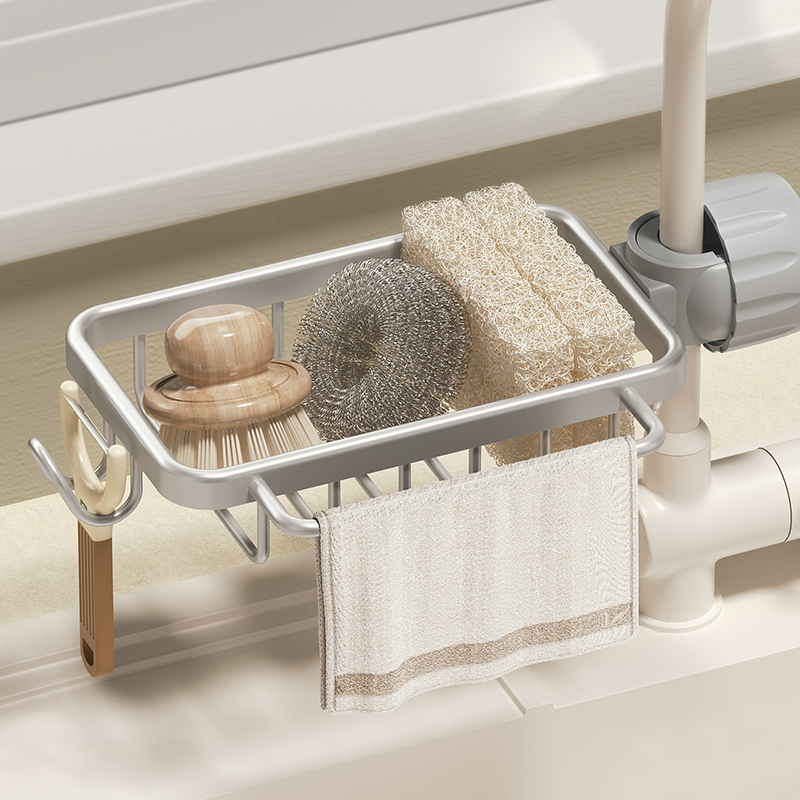 水龙头置物架厨房洗菜池水槽收纳架家用海绵抹布洗碗布沥水架挂篮