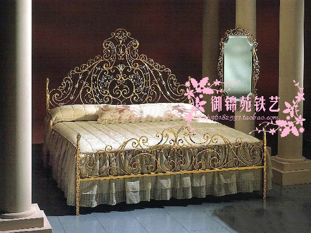 yD566欧式铁艺床 高档古典铁艺床 双人床 卧室床1.8米 铁床 定做