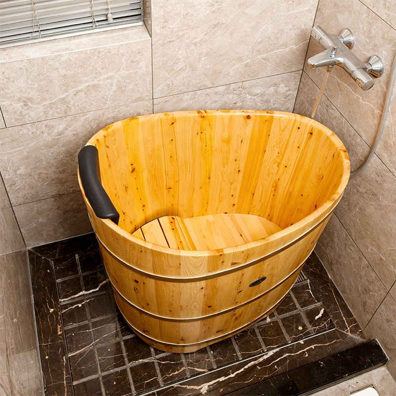 尚田木桶STB033鸭蛋桶家用成人泡澡沐浴桶实木日式小浴缸洗澡浴盆