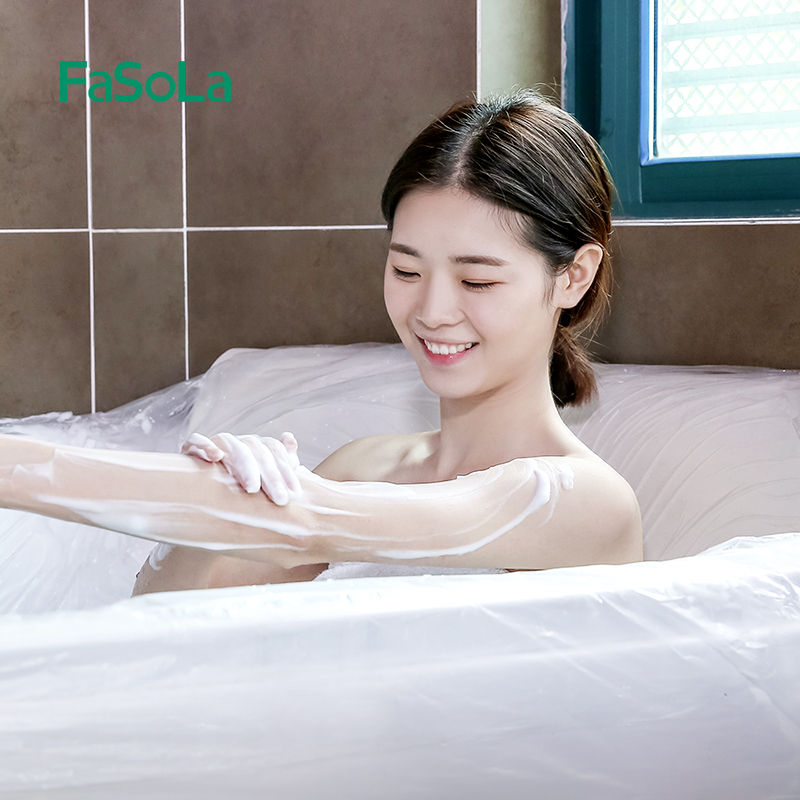 日本FaSoLa旅行酒店浴缸套泡澡袋子一次性浴袋洗澡加厚便携袋3个