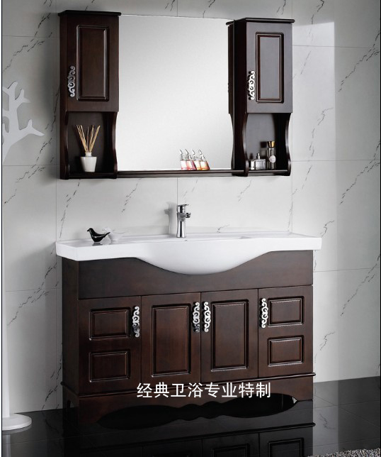 橡木浴室柜组合实木卫浴柜洗脸盆柜组合洗手盆柜组合美式JD679