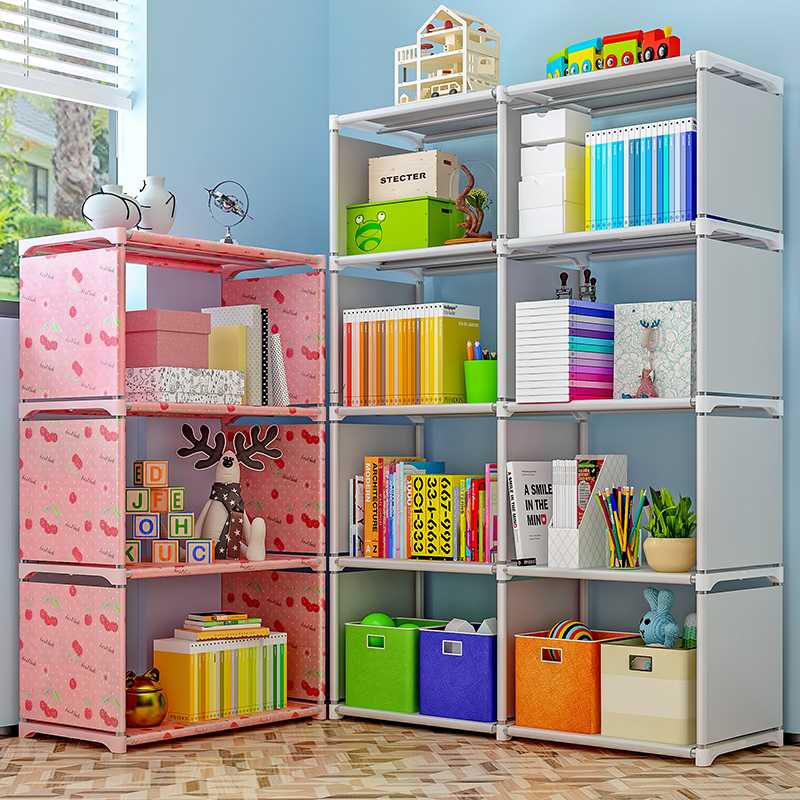 简易书架落地置物架桌面儿童小书柜客厅办公室多层收纳储物组合柜