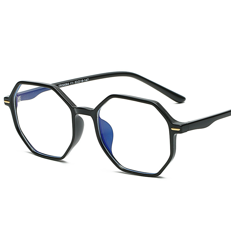 新款防蓝光眼镜 时尚TR90多边形简约小清新眼镜架30064近视眼镜框