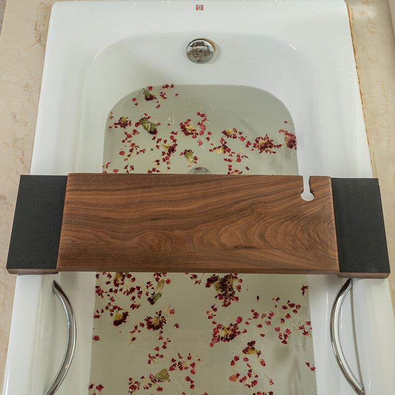 实木浴缸浴 架缸配件泡澡支架圆形浴缸置物板双人欧式浴缸置物架