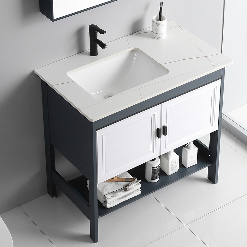 落地式浴室柜岩板现代简约一体池卫生间洗漱台洗脸盆洗手盆柜组合