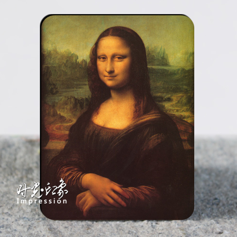 达芬奇油画作品《蒙娜丽莎的微笑》冰箱贴铁盒装全套15枚世界名画