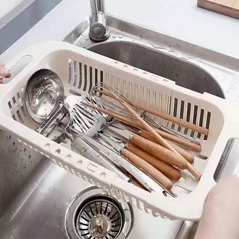 可伸缩沥水篮洗菜盆双层厨房家用水果盘洗碗池水槽置物架滤水篮子
