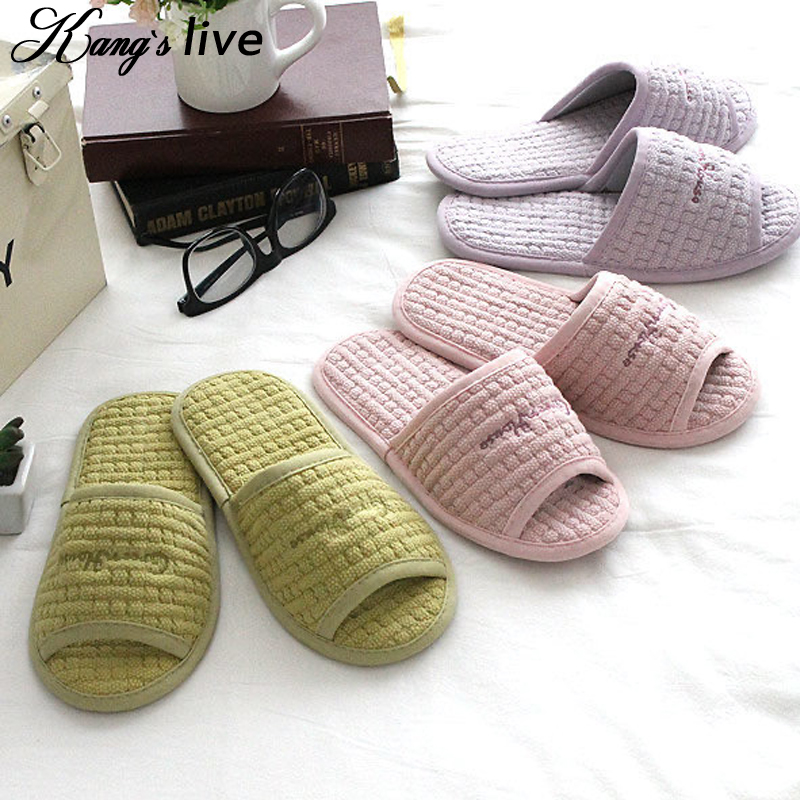 韩国原装进口居家棉布拖鞋软布卧室客厅保暖拖鞋纯棉可水洗防滑