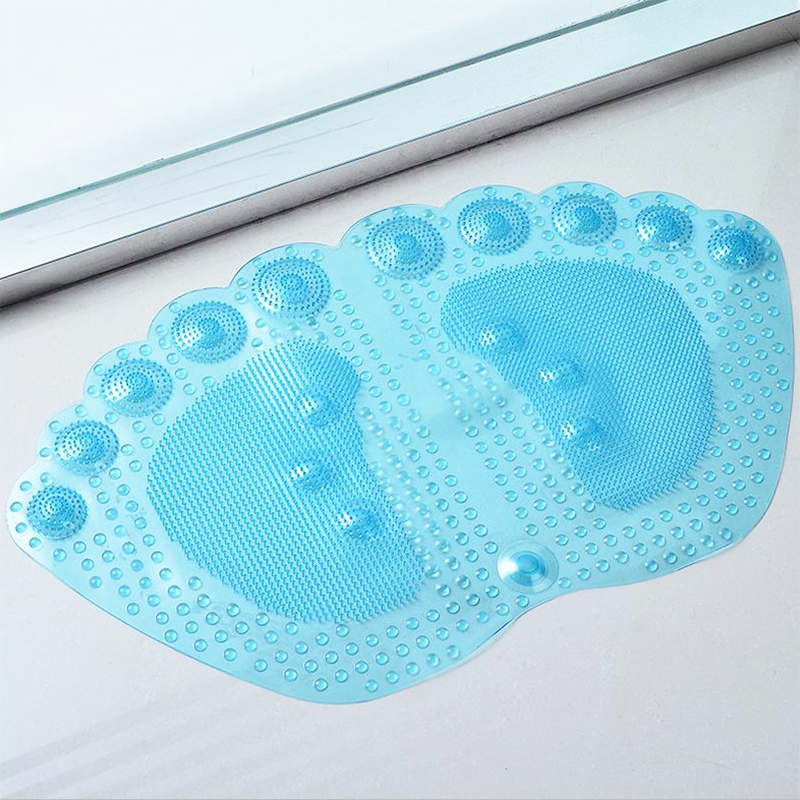 浴缸防滑 可爱双脚丫浴室防滑垫 卫生间洗澡垫子 大号PVC塑料地垫