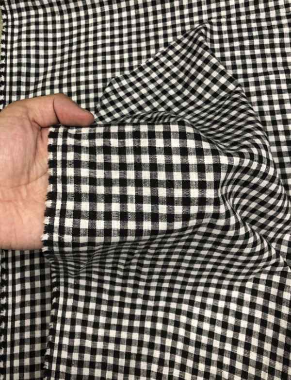 宽幅色织0.5公分黑白朝阳格亚麻棉唐装衬衫网红直播带货天然空调