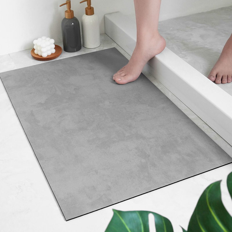 纯色硅藻泥卫生间软地垫浴室口防滑垫强吸水耐脏防滑脚垫厕所速干