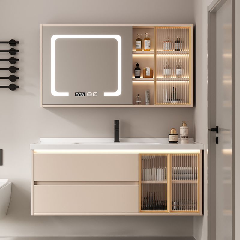 智能现代简约浴室柜组合一体盆卫生间收纳洗手洗脸盆柜组合洗漱台