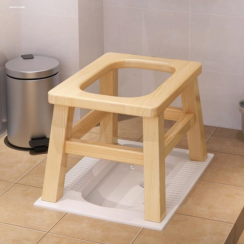 家用实木坐便凳孕妇老年人坐便器移动马桶厕所凳子坐便椅子蹲厕改