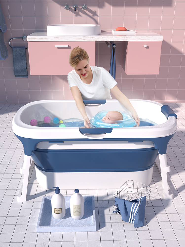 定制婴儿洗澡盆宝宝浴盆儿童洗澡桶折叠浴桶大号浴缸泡澡桶可游泳