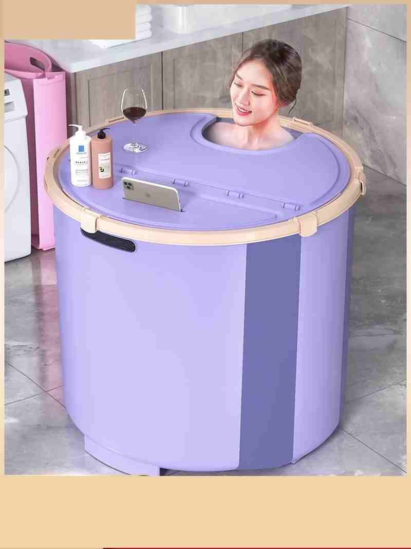 浴缸普通浴缸泡澡桶大人可收纳盆家用结实塑料加厚超洗澡全身神器