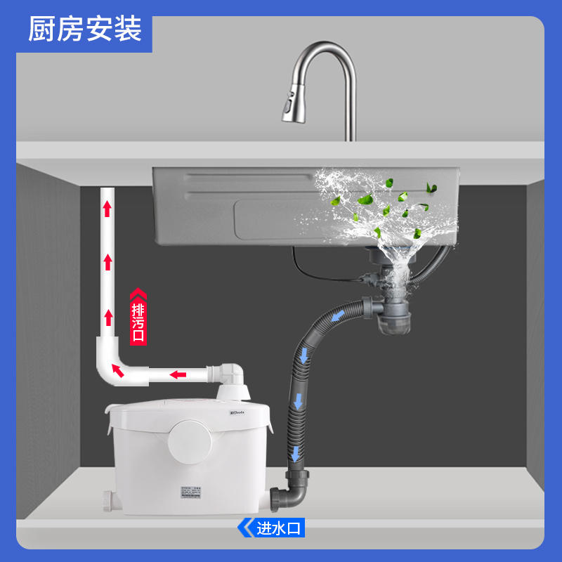 全自动污水提升器地下室厨房马桶别墅卫生间污水提升泵粉碎排污泵