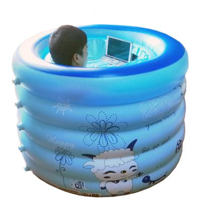充气浴缸摺叠浴桶 泡澡桶 成人家用保暖浴缸加厚塑料洗澡桶沐浴桶