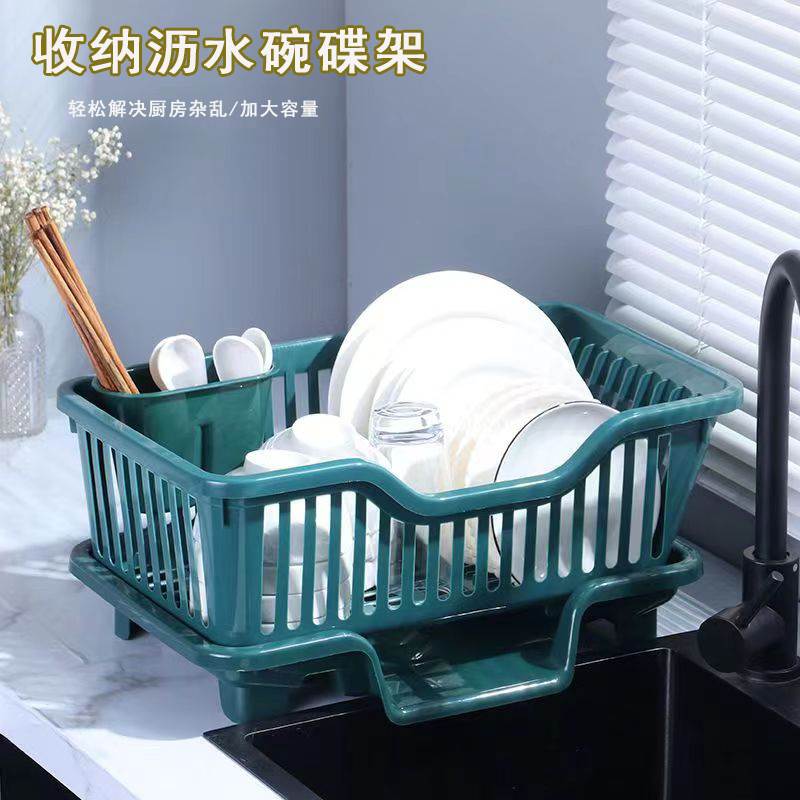 厨房碗水槽沥水碗餐滤FHI水篮盘筷子置物架多功能双层洗碗具收架