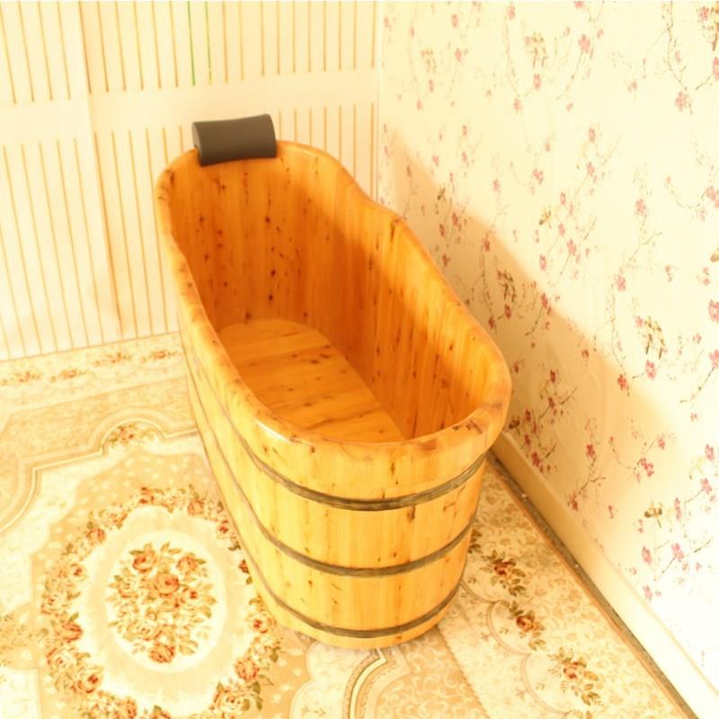 香柏木桶带盖熏蒸沐浴桶泡澡木桶美容院成人加厚浴缸洗澡木盆家用