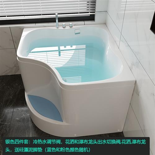 日式小户型浴缸家用深泡浴池步入式成人三角扇形转角龙头款约.米