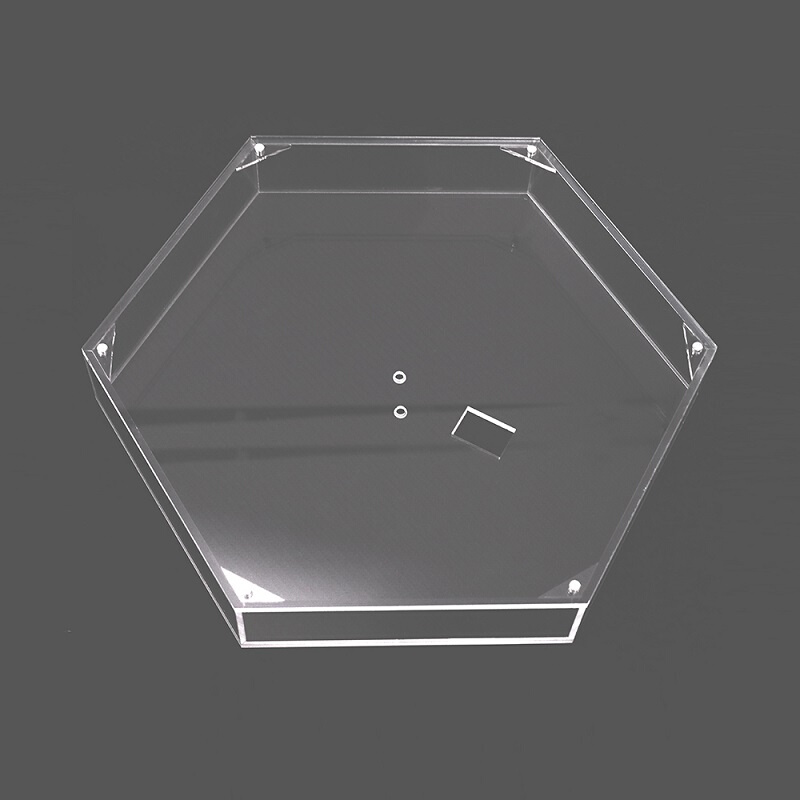 乳圆裸眼3d全息风扇投影仪广告机六边形透明桌面摆件商品文字展示